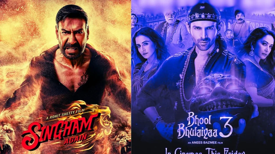 Singham Again vs Bhool Bhulaiyaa 3 Box Office: Who Takes the Lead on Opening Day?